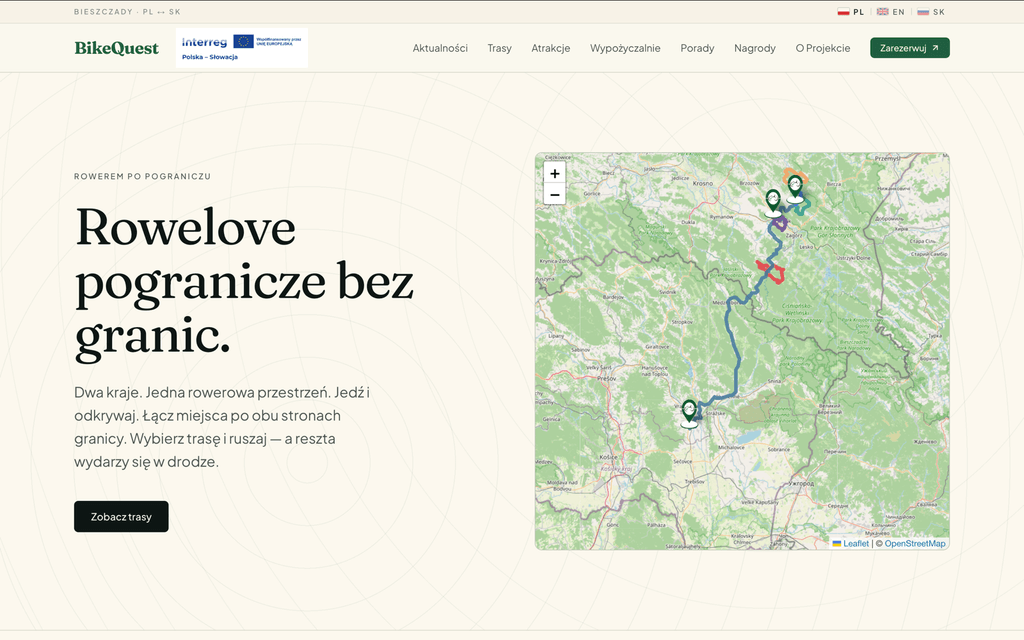 bike.gminasanok.pl — screenshot